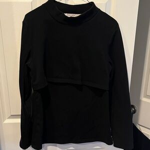 Women's Black Long Sleeve nursing sweater